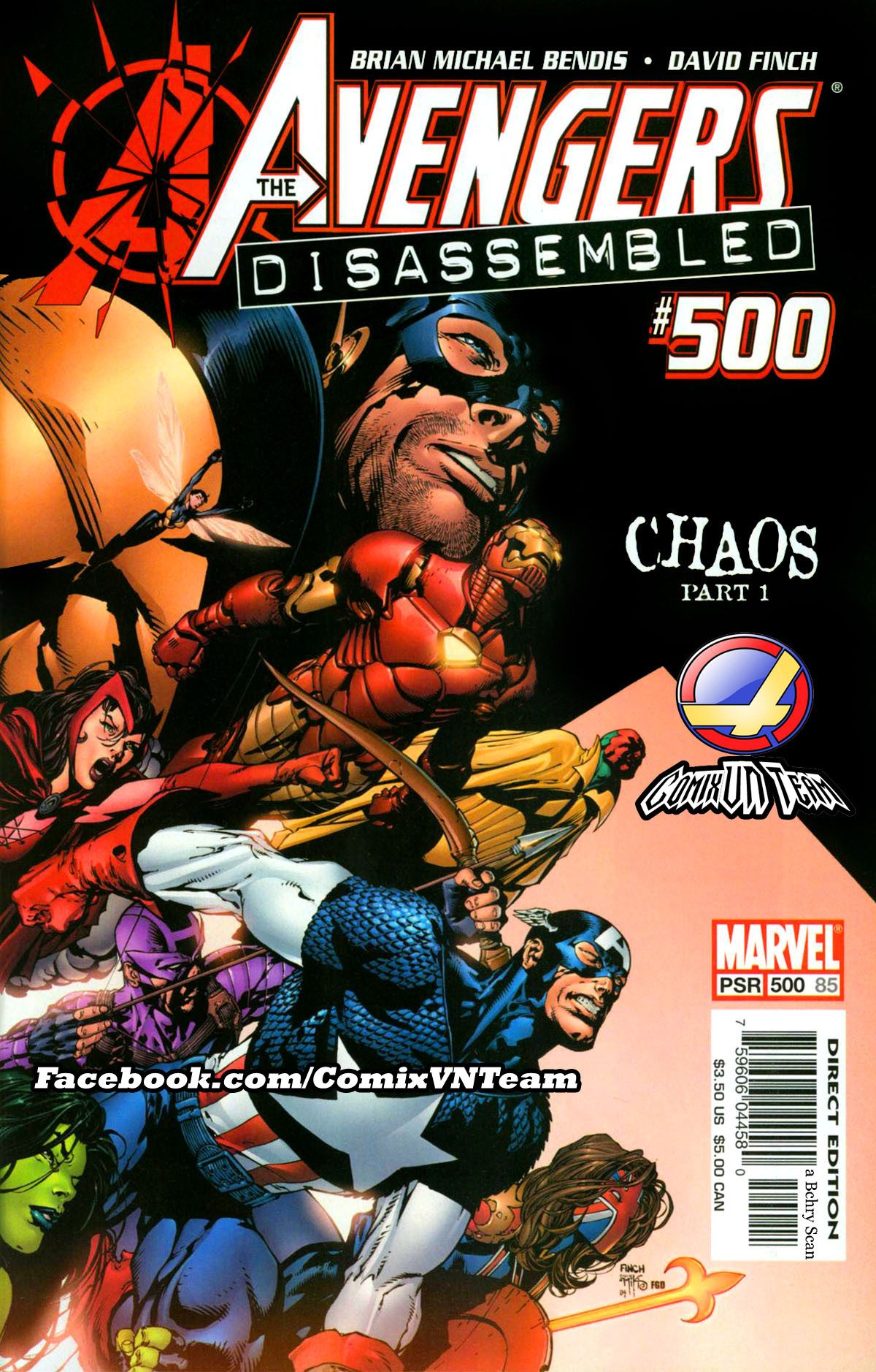 Bìa truyện Avengers Disassembled